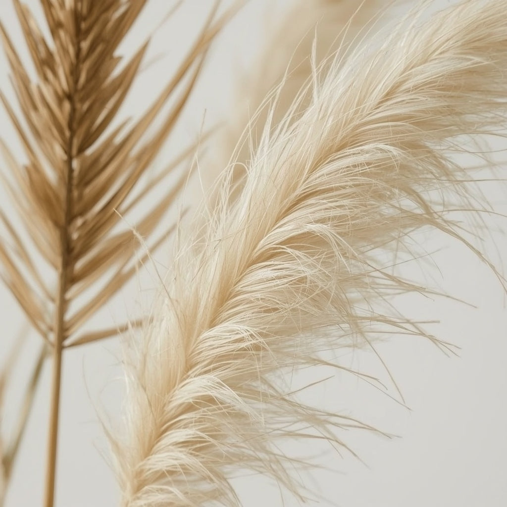 Pampas & Neutral Dried Flower Bouquet – Pampas Grass, Palm Leaves & Bunny Tails, 60 cm