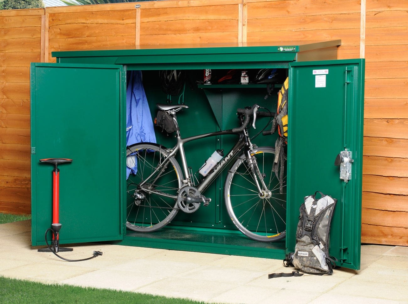 Asgard Addition 6x3ft Metal Bike Shed for 3 Bikes (1.83 x 0.92m) - Green