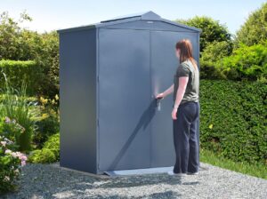 Asgard Saracen 5x4ft Metal Shed (1.58 x 1.07m) - Police Preferred Specification - Grey
