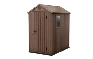 Keter Darwin 6x4ft Plastic Apex Shed (1.84 x 1.26m) - Brown