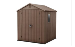Keter Darwin 6x6ft Plastic Apex Shed (1.83 x 1.83m) - Brown