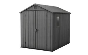Keter Darwin 6x8ft Plastic Apex Shed (1.90 x 2.44m) - Grey