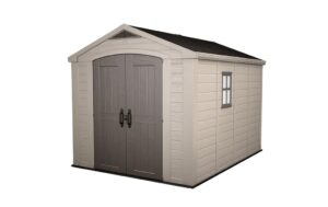 Keter Factor 8x11ft Plastic Apex Shed (2.57 x 3.31m) - Brown