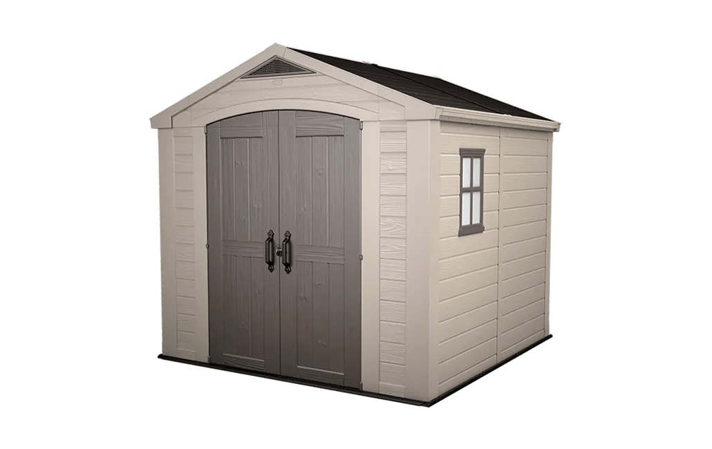 Keter Factor 8x8ft Plastic Apex Shed (2.55 x 2.55m) - Brown