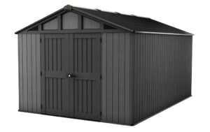 Keter Stronghold 10x15ft Plastic Apex Shed (3.05 x 4.53m) - Grey