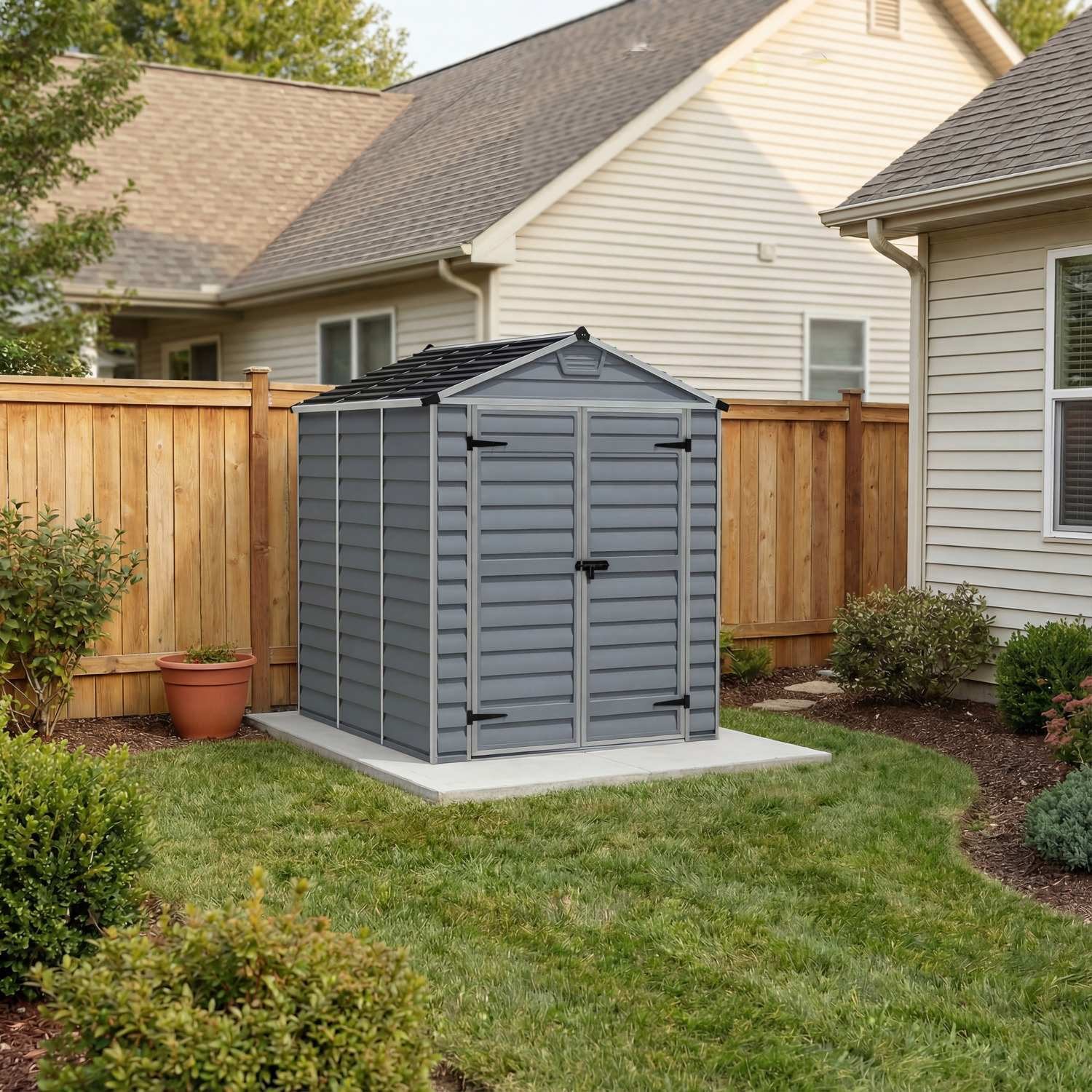 Palram - Canopia Skylight 6x8ft Polycarbonate Shed (1.85 x 2.29m) - Grey