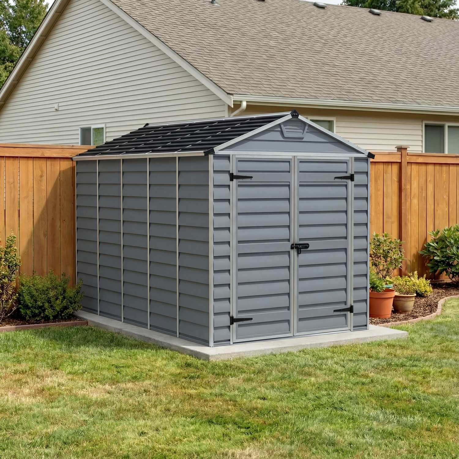 Palram - Canopia Skylight 6x12ft Polycarbonate Shed (1.85 x 3.79m) - Grey