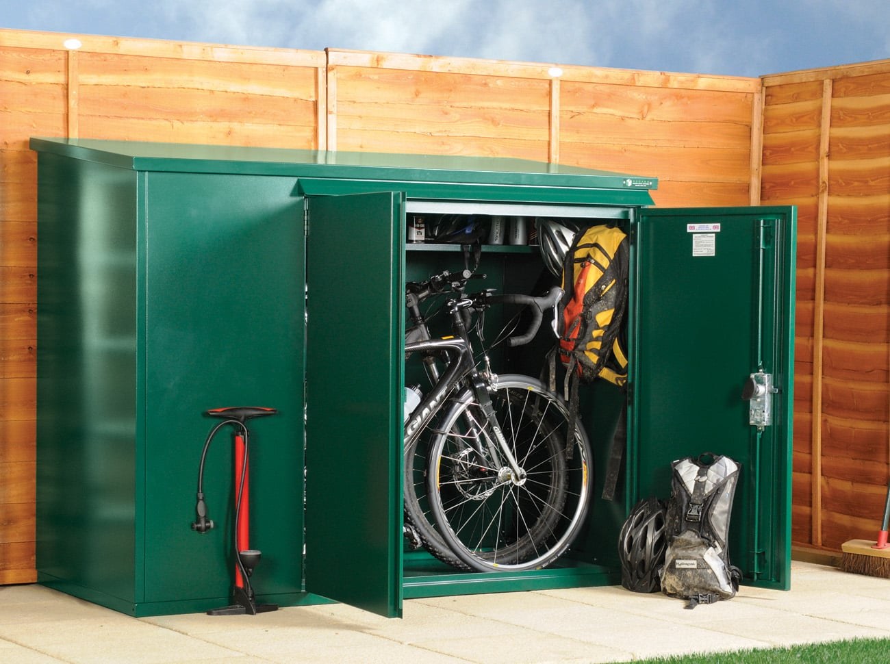 Asgard Addition 6x3ft Metal Bike Shed for 3 Bikes (1.83 x 0.92m) - Green