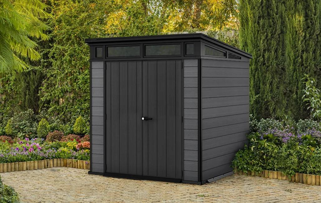 Keter Cortina 7x7ft Plastic Pent Shed (2.16 x 2.18m) - Grey