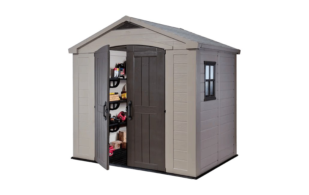 Keter Factor 8x6ft Plastic Apex Shed (2.57 x 1.82m) - Brown