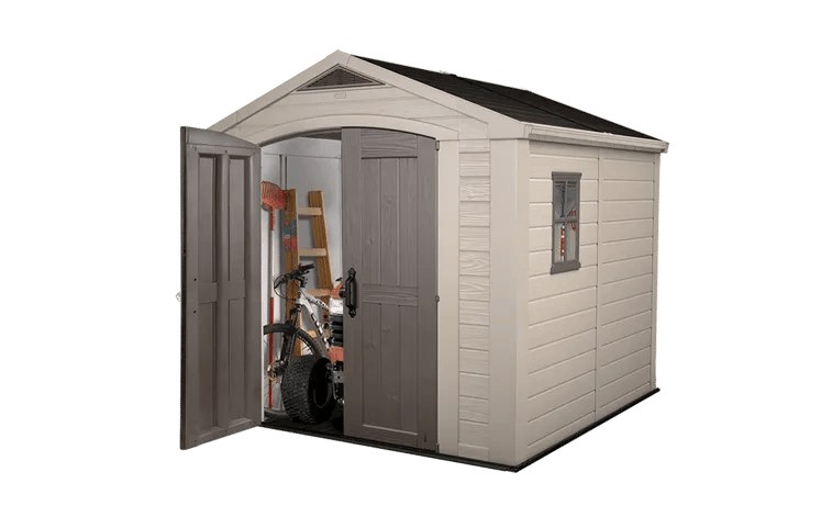 Keter Factor 8x8ft Plastic Apex Shed (2.55 x 2.55m) - Brown