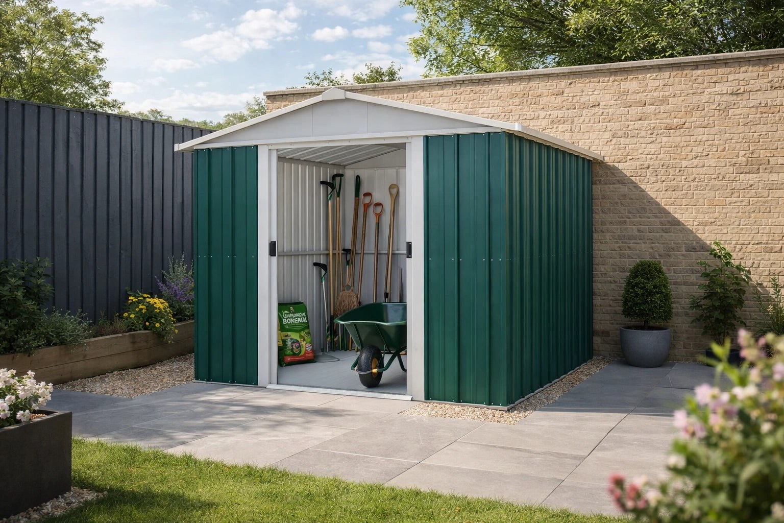 Yardmaster Emerald Deluxe 8x9ft Metal Apex Shed (2.42 x 2.80m)