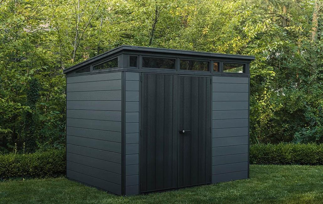 Keter Cortina 9x7ft Plastic Pent Shed (2.79 x 2.18m) - Grey