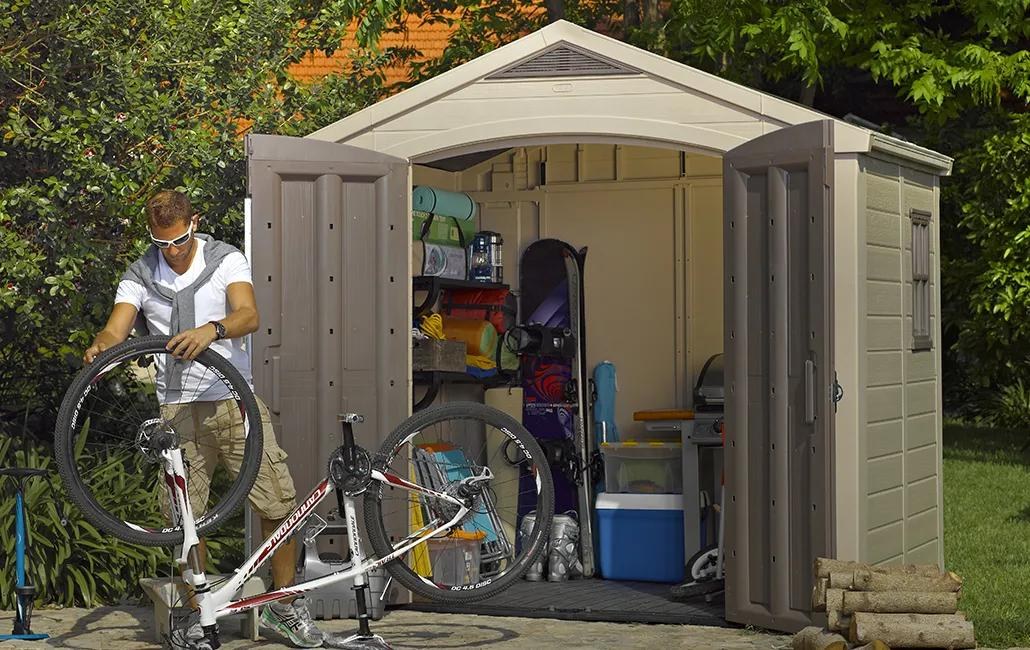 Keter Factor 8x6ft Plastic Apex Shed (2.57 x 1.82m) - Brown