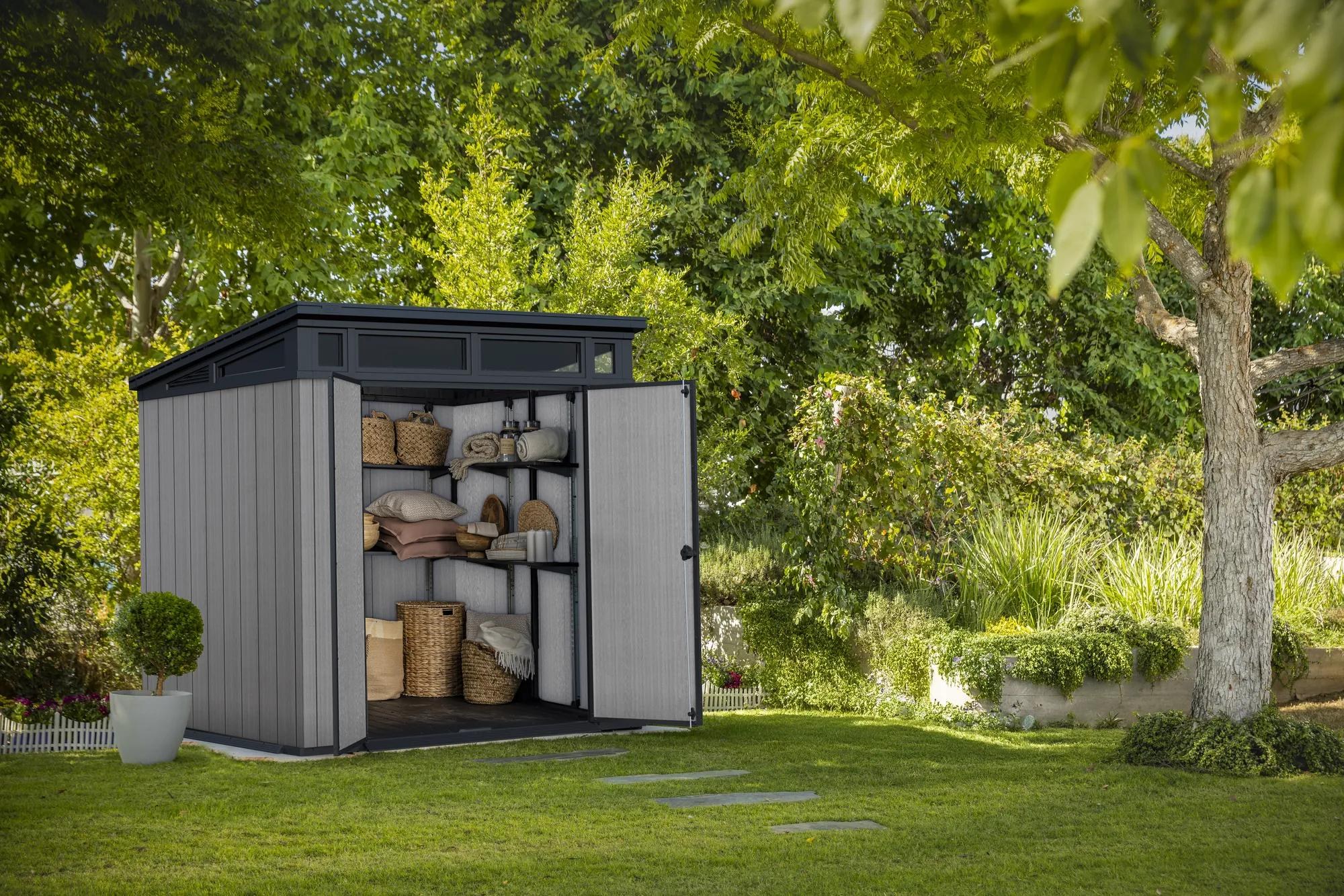 Keter Artisan 2.0 7x7ft Plastic Pent Shed (2.16 x 2.18m) - Grey