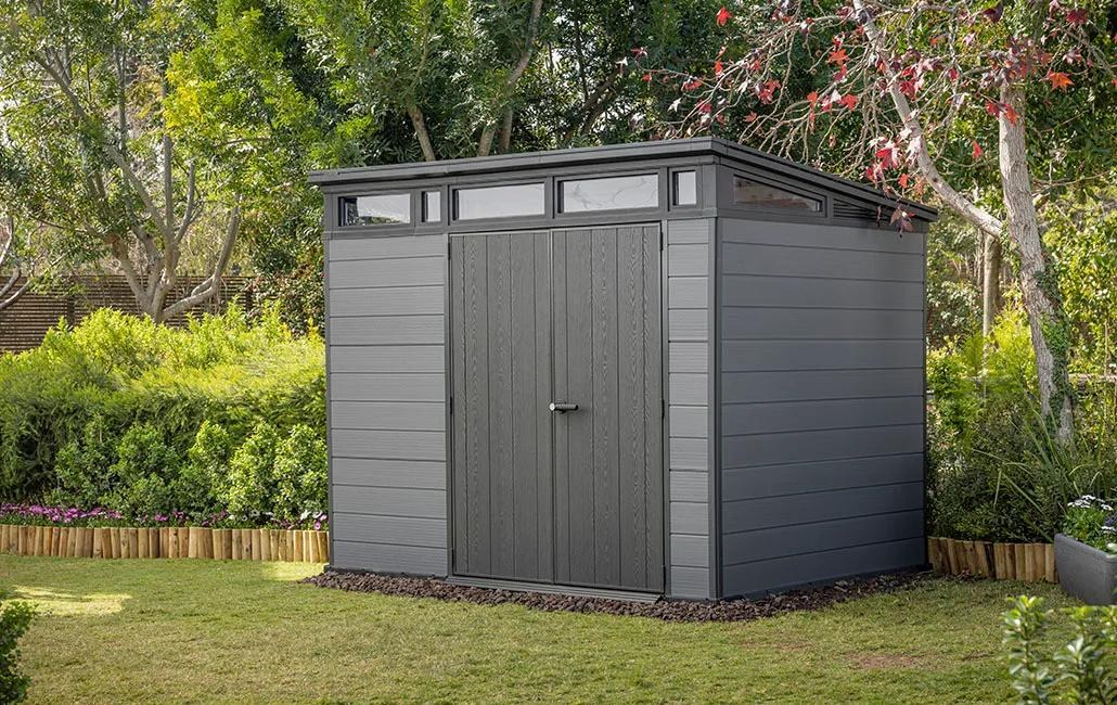 Keter Cortina 9x7ft Plastic Pent Shed (2.79 x 2.18m) - Grey